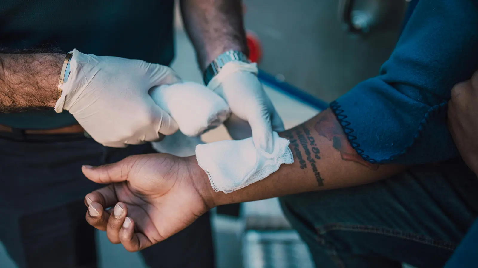 Paramedic treating injury representing personal injury claim