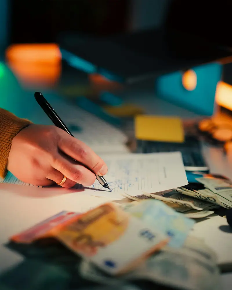 Person signing vehicle sale documents in the UK