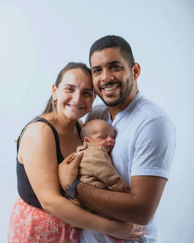 Adoptive parents with newborn baby