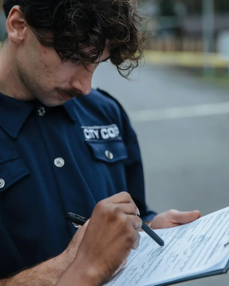Officer writing citation