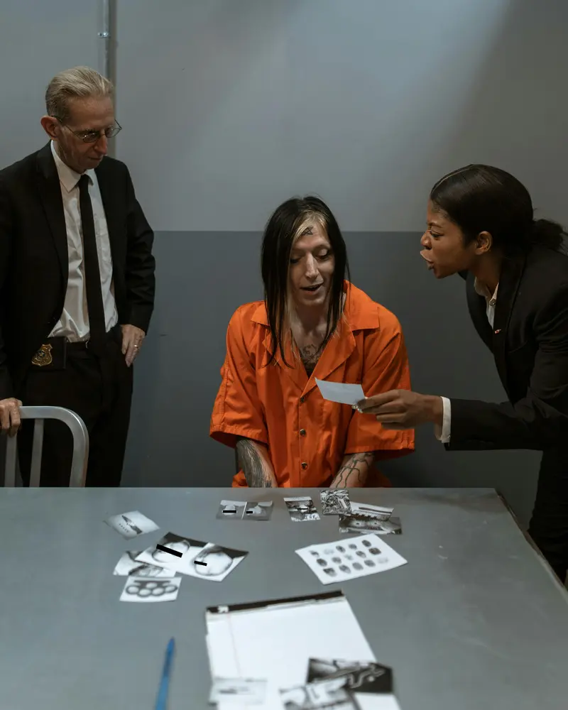 Anwaeltin praesentiert Dokument — Verteidigung bei Verhaftung