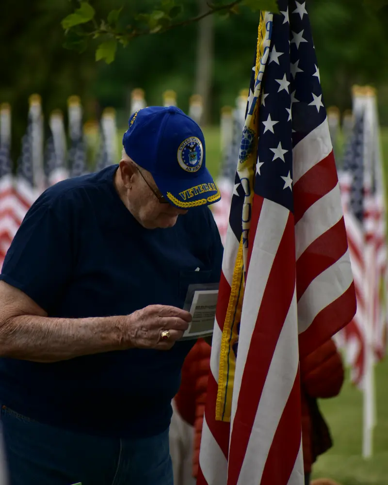 Veteran reviewing VA benefit documents